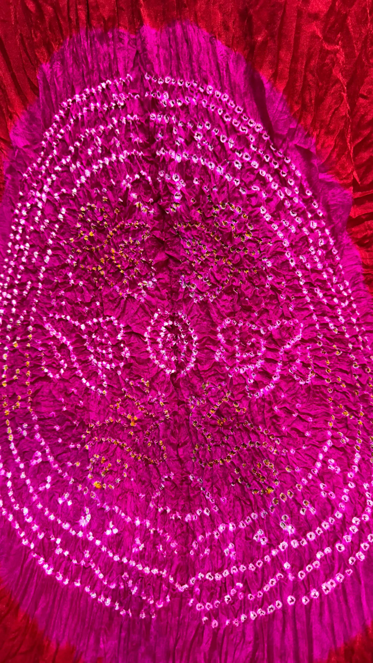 Plain Pure Gaji Silk Saree with Fabiyana Hand Bandhej Dyeing