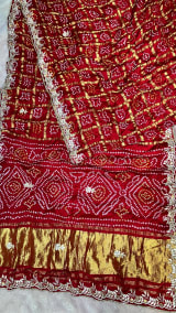 Semi Gaji Silk Saree with Detailed Kardana Patti Hand Embroidery
