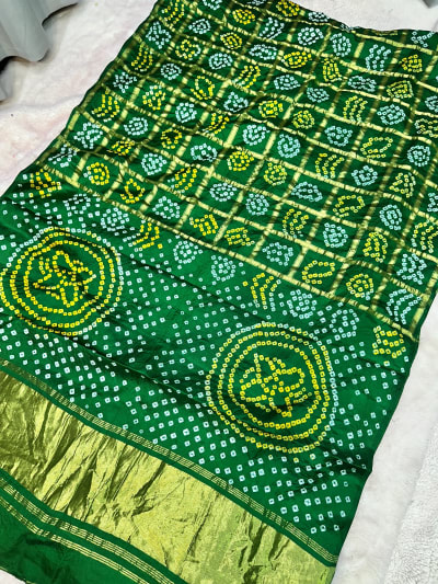 Semi Gaji Silk Saree with Traditional Ghatchola Pallu