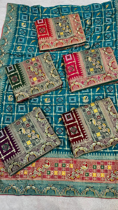 Royal Rajwadi Designer Saree in Russian Silk Fabric with Heavy Zari Thread Embroidery
