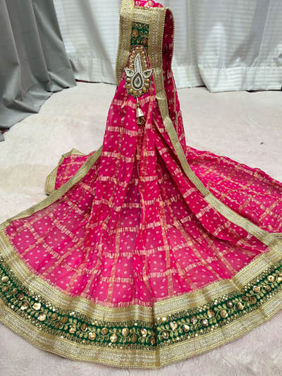 Ghatchola Style Ready-Made Brooch Dupatta in Flowing Georgette Fabric