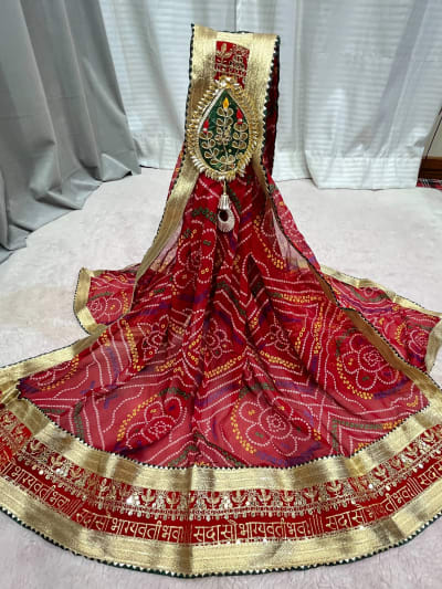 Readymade Broch Dupatta Chundri – Elegant Georgette Fabric Ethnic Wear Accessory