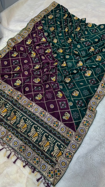 Designer Rajwadi Dola Moss Silk Fabric Saree with Diamond Stone Work – Royal Ethnic Wedding & Festive Wear Saree