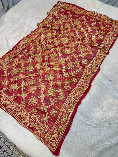 Jaipuri Bandhej Dupatta in Fine Georgette – Charki Gotta & Sequence Work Ethnic Wear