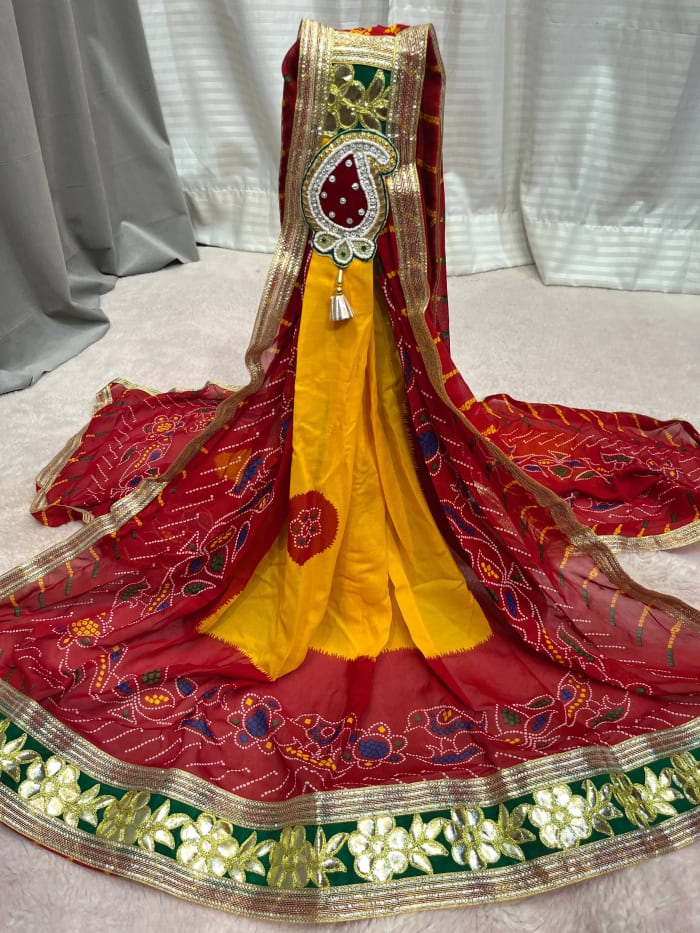 Lemon Pilla Ready-Made Brooch Dupatta in Soft Renial Fabric