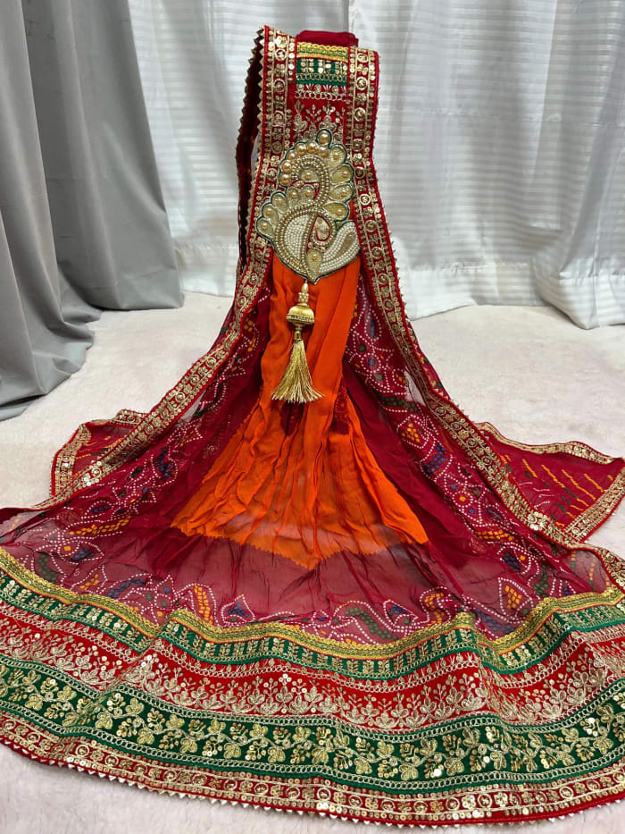 Pilla Readymade Broch Dupatta in Pure Georgette Fabric | Lightweight Designer Ethnic Stole