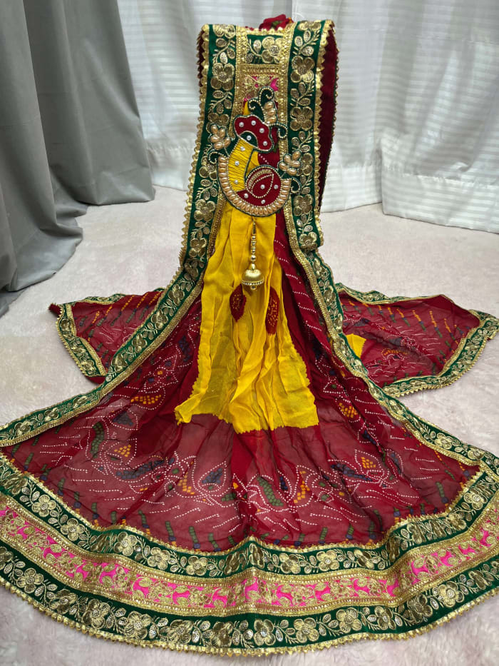 Graceful Pilla Readymade Broch Dupatta in Pure Georgette Fabric | Premium Festive Wear