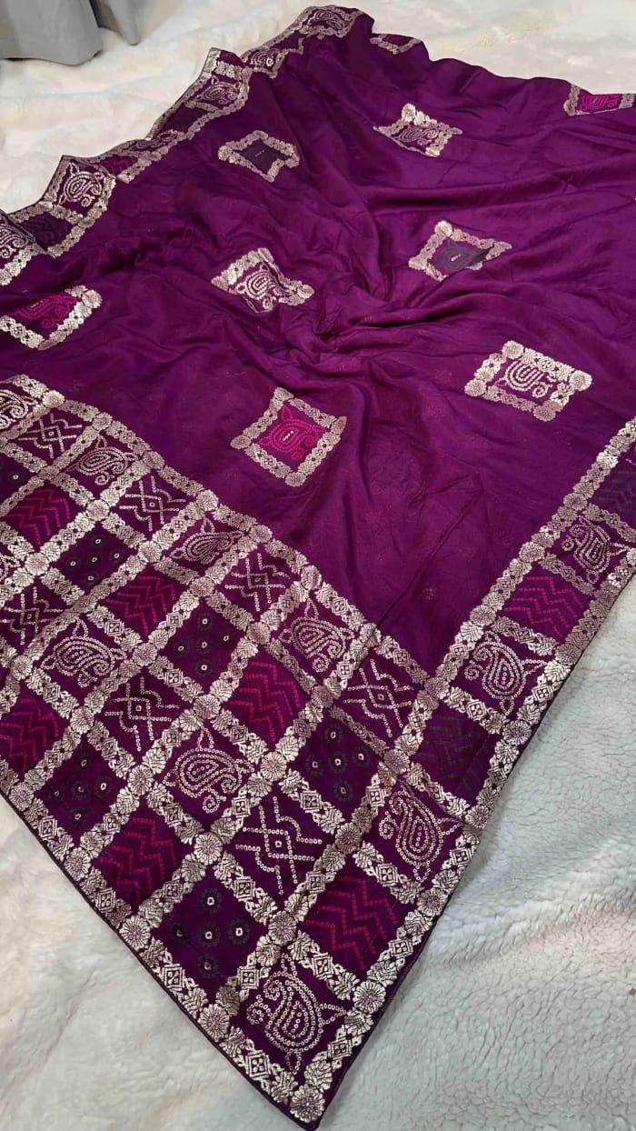 Designer Pure HO Silk Fabric Ghatchola Banarasi Saree with Rich Zari Weaving – Traditional Wedding & Festive Wear Elegance