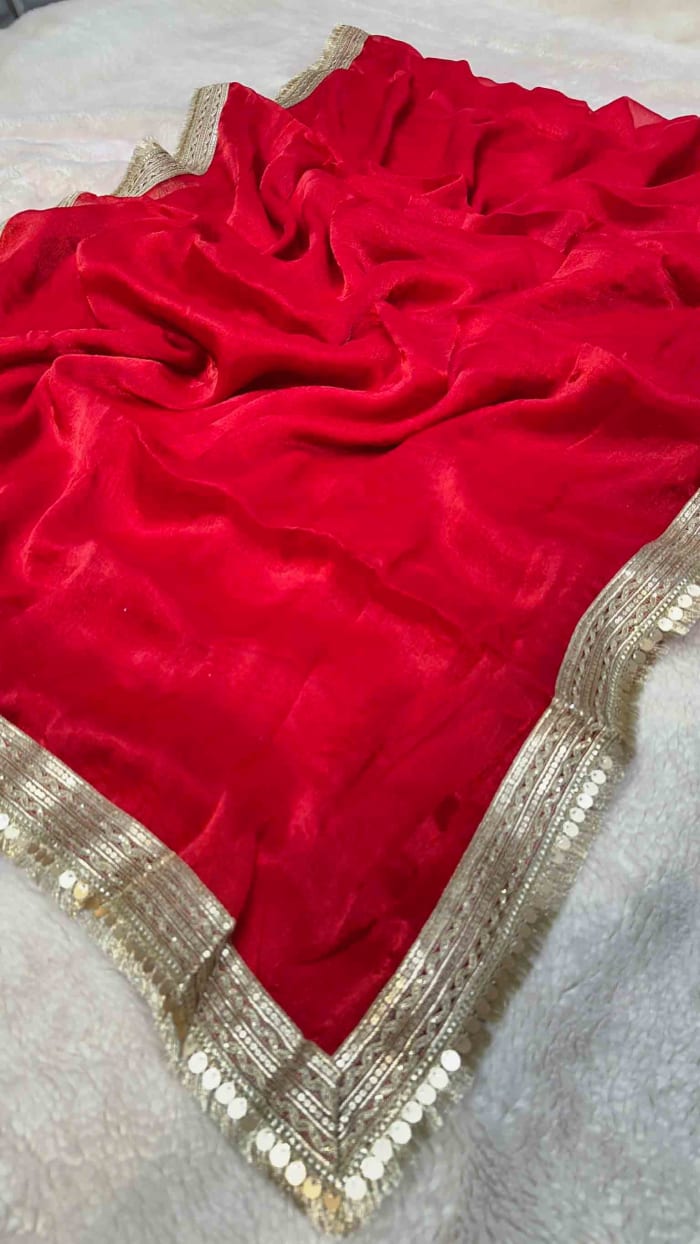 Designer Fanta Organza Fabric Saree with Trending Border – Lightweight Party Wear & Festive Ethnic Collection