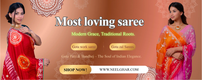 gota work saree