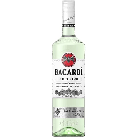 bacardi carta blanca white rum bottle