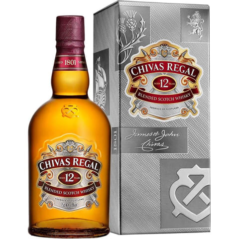 chivas regal 12 year old blended scotch whisky bottle