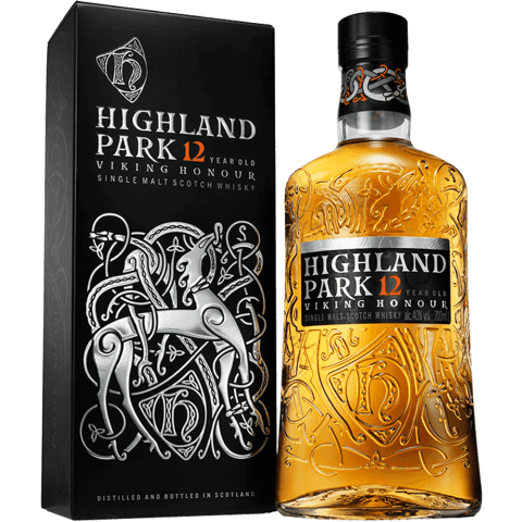 highland park 12 year old single malt scotch whisky bottle