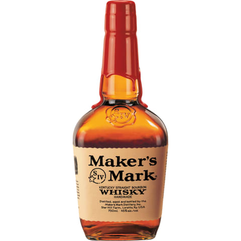 maker's mark bourbon whisky bottle