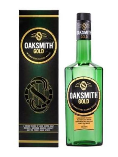 oaksmith gold international blended whisky bottle