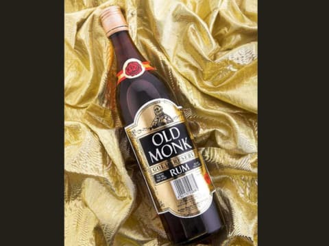 old monk rum bottle