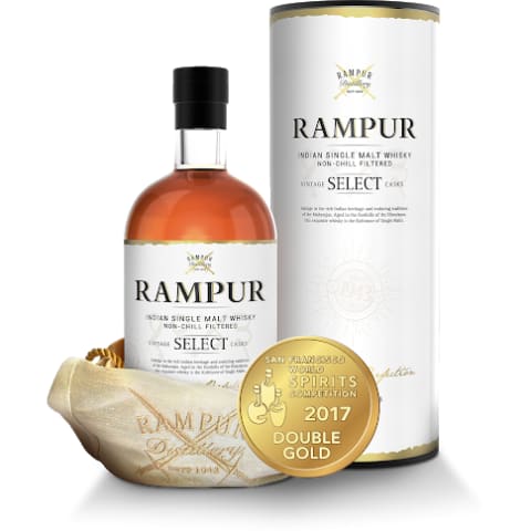 rampur select indian single malt whisky bottle