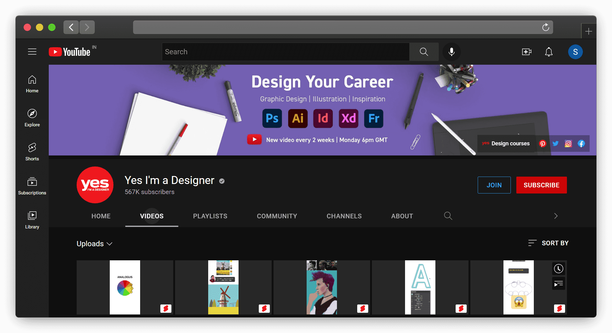 yes I am designer youtube channel