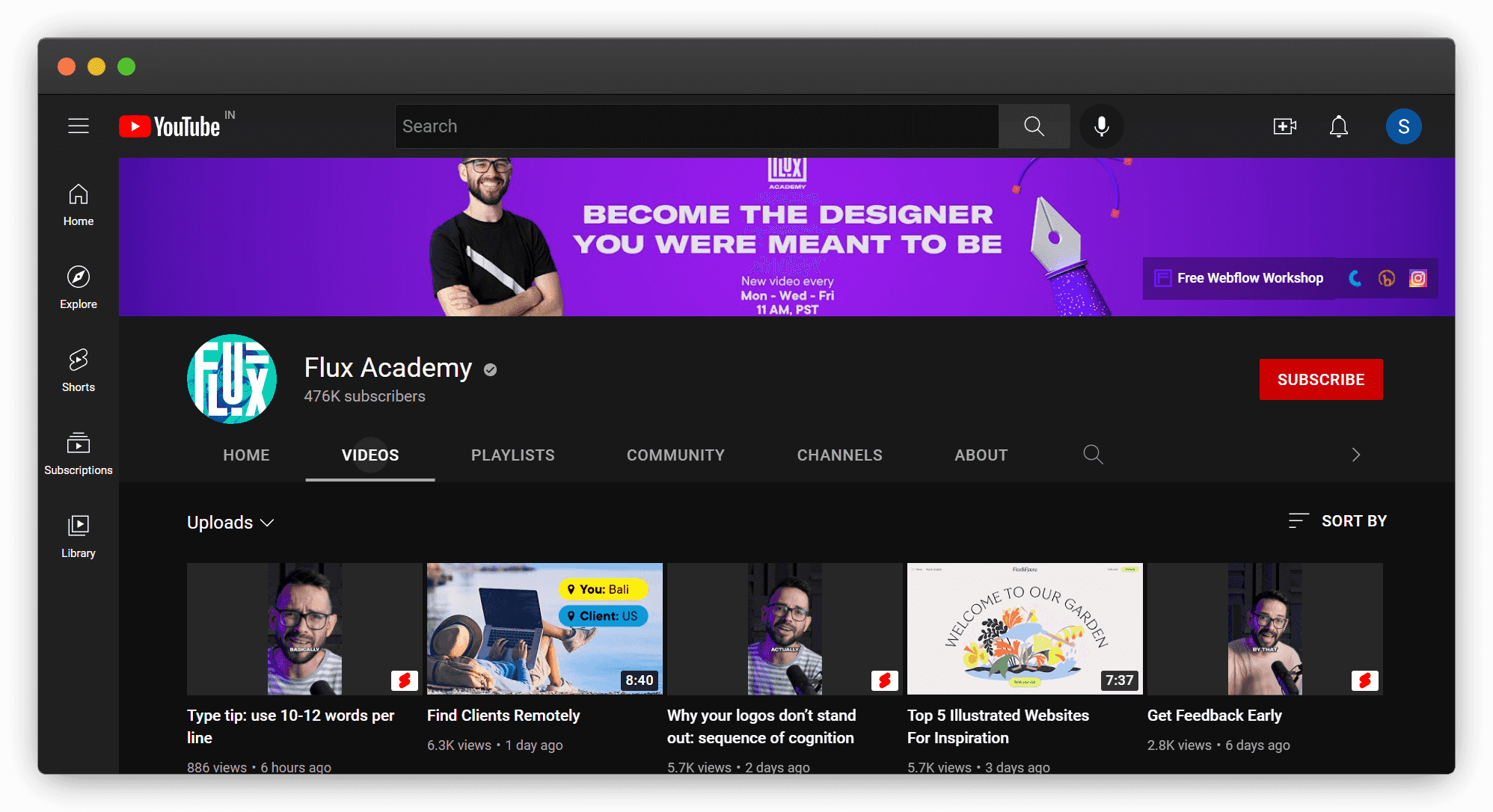 Flux Academy Youtube channel