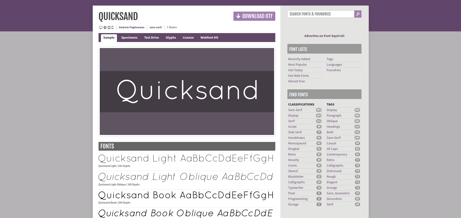 Quicksand fontsquirrel