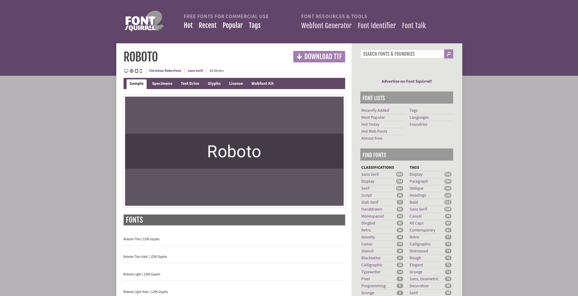 roboto font