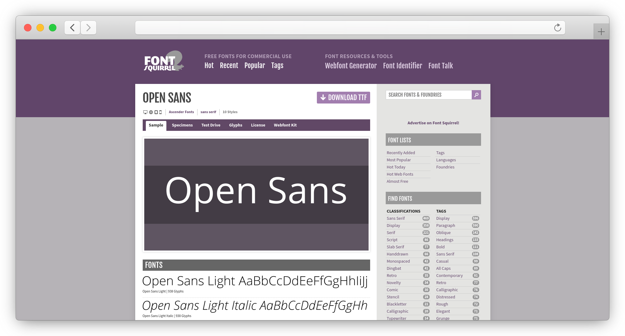 open sans font