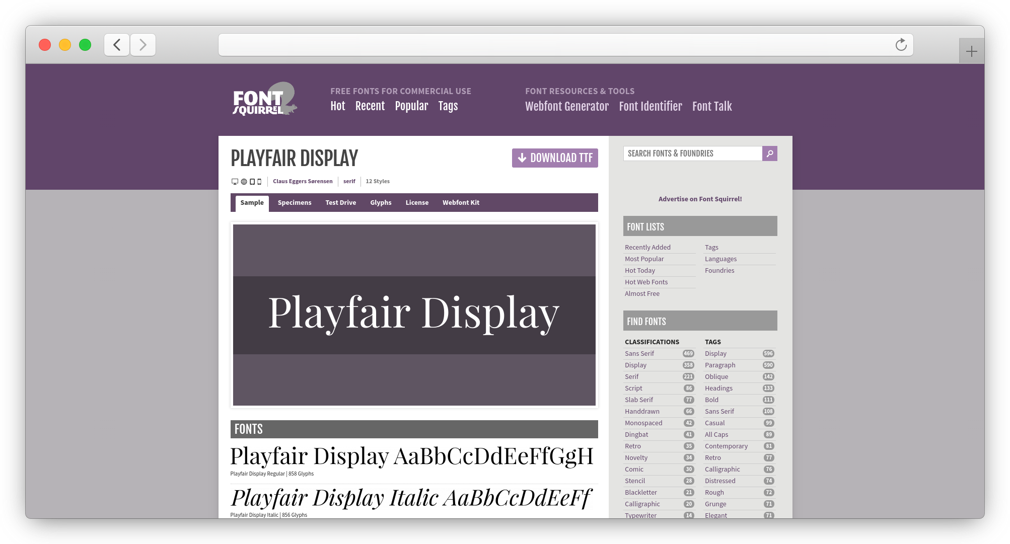 playfair display font