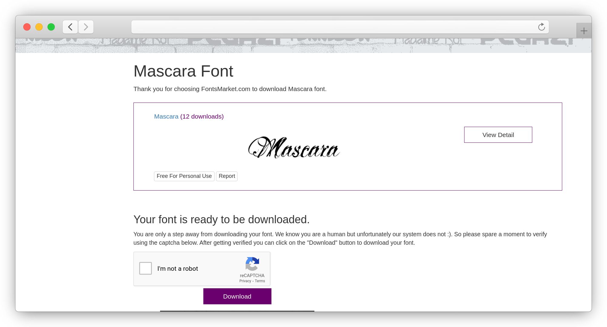 mascara font