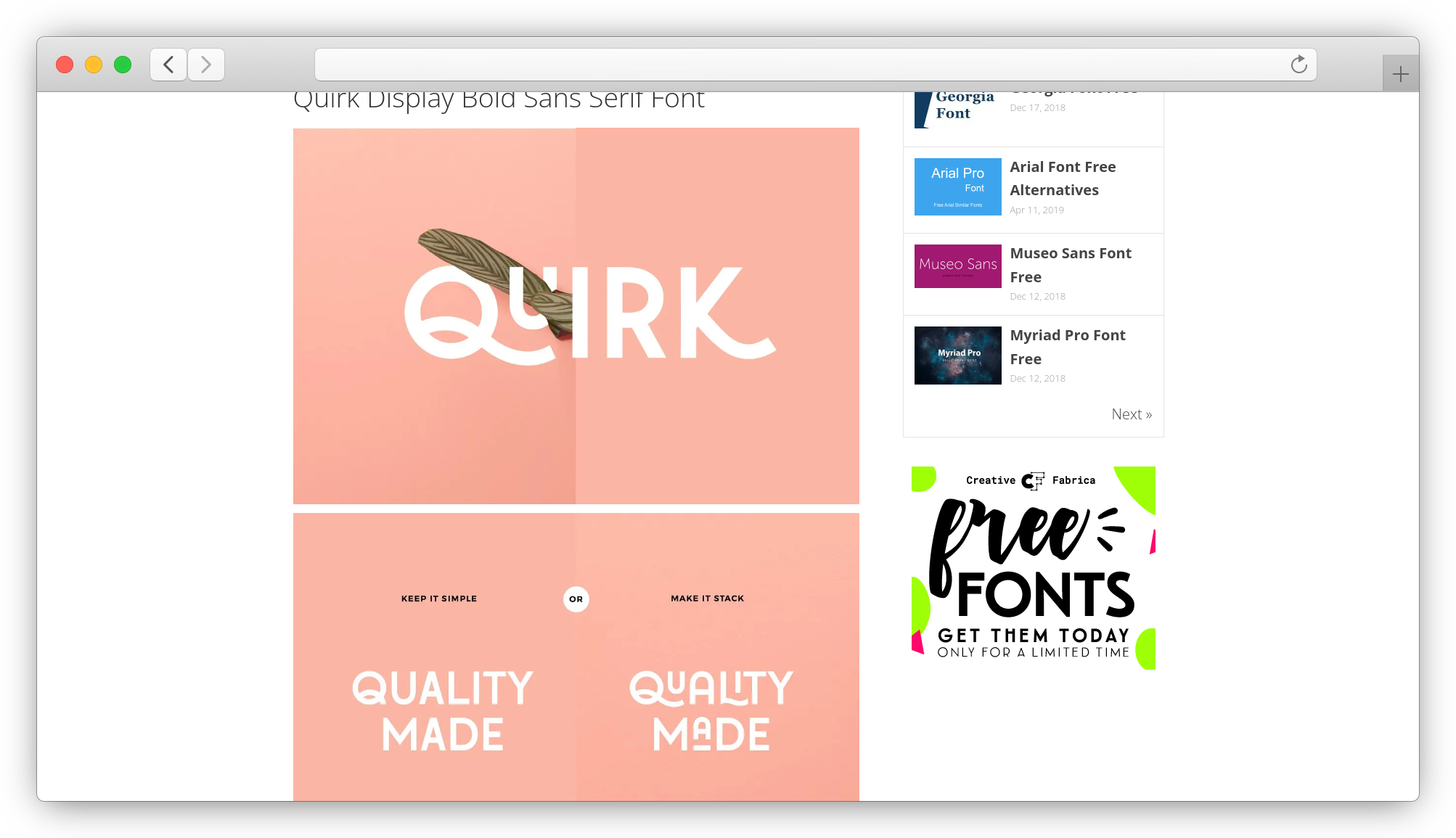 quirk font