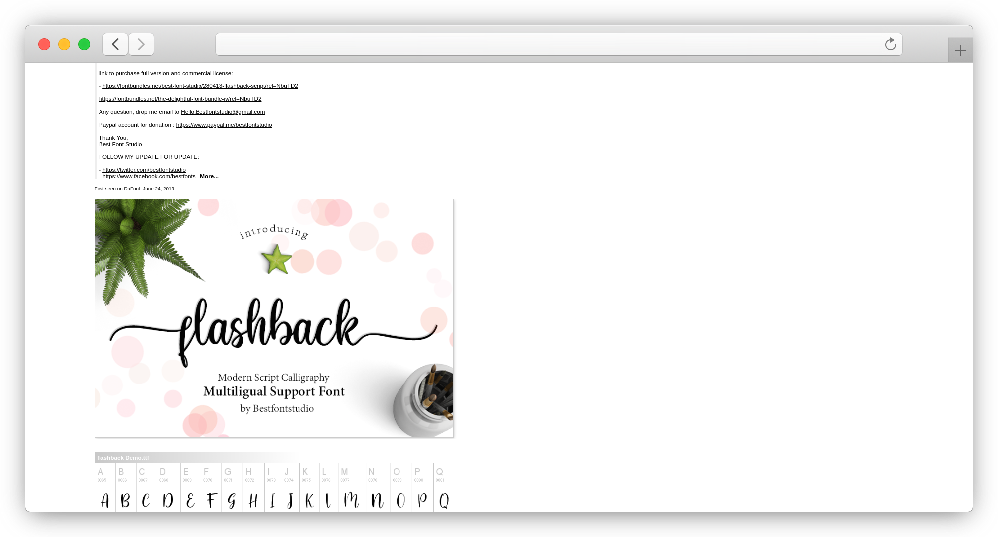 flashback brush font