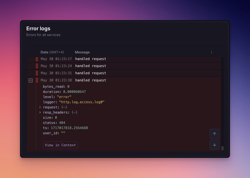 Error logs