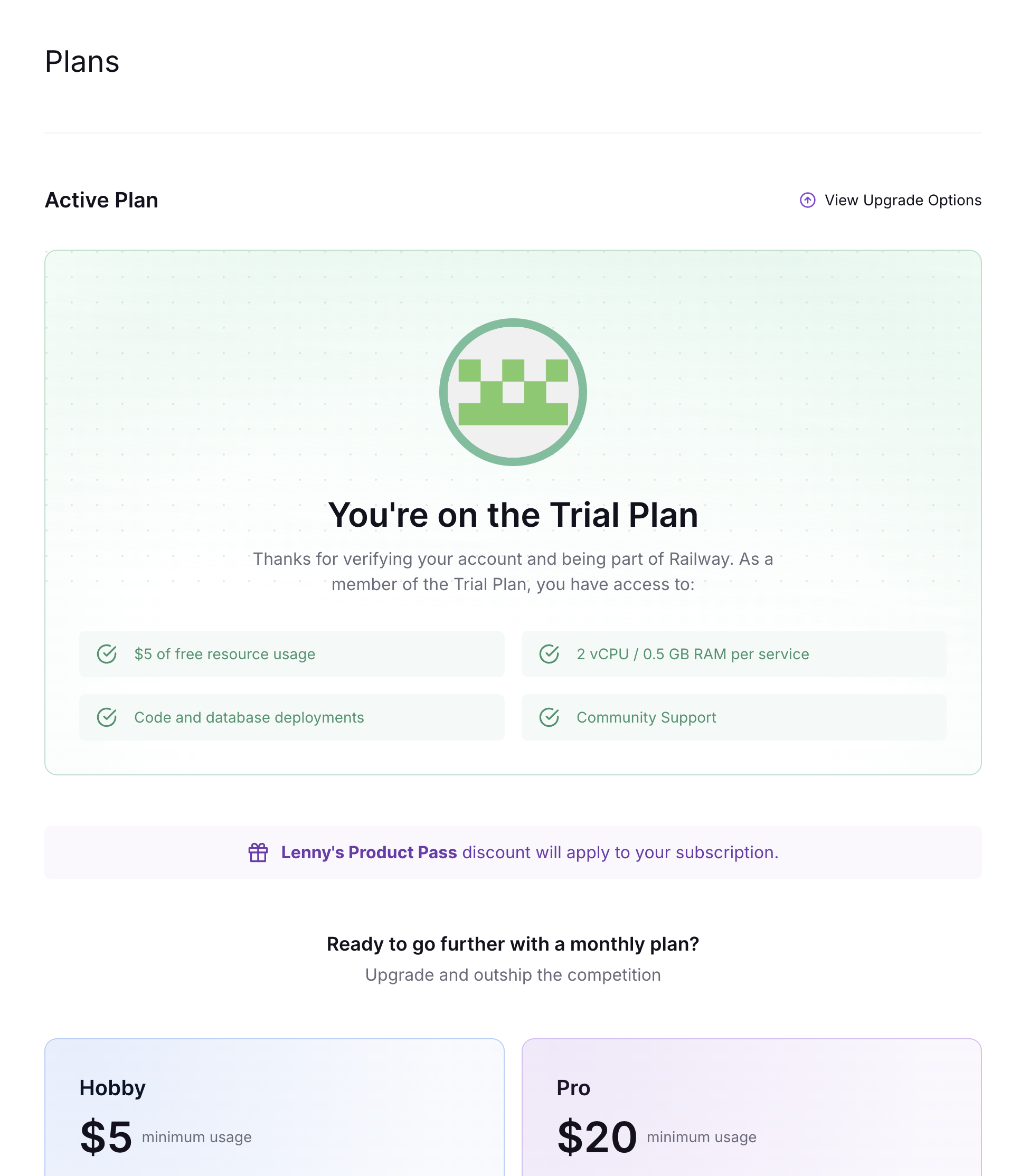 Promotion name on plans page