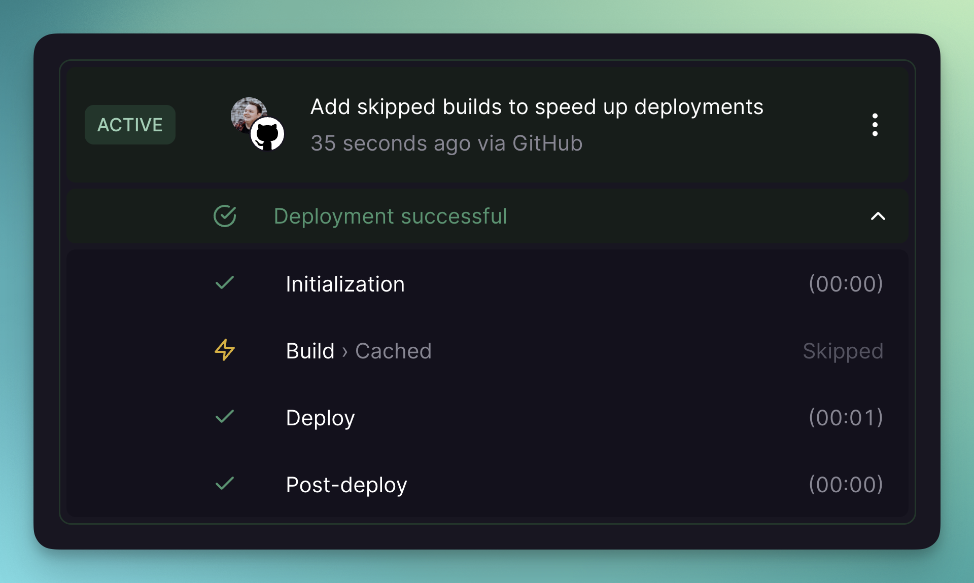 Screenshot of Rollback Menu