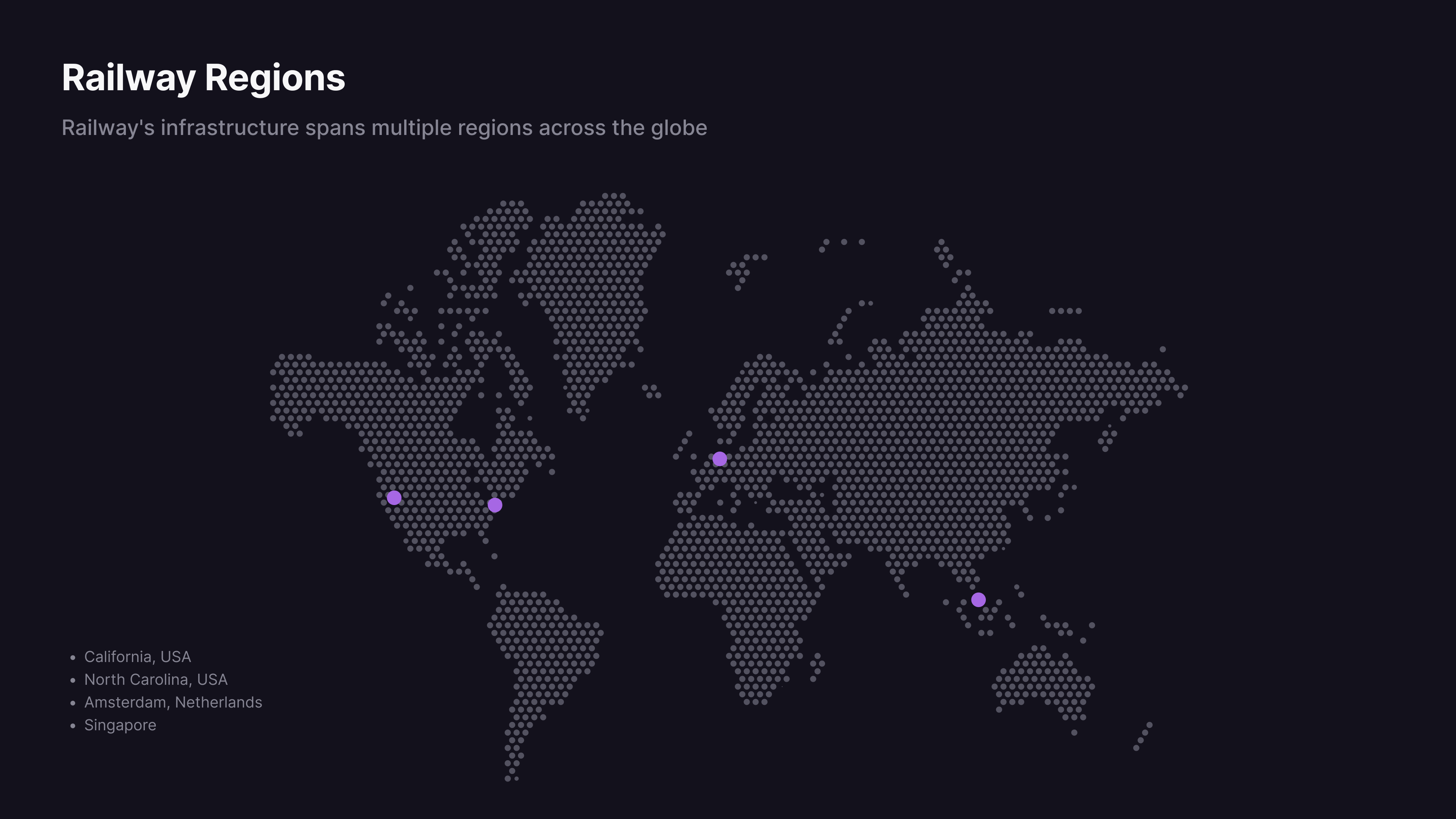 Railway's infrastructure spans regions across the globe