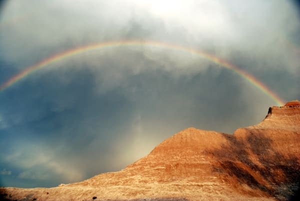 Rainbow over Badlands National Park