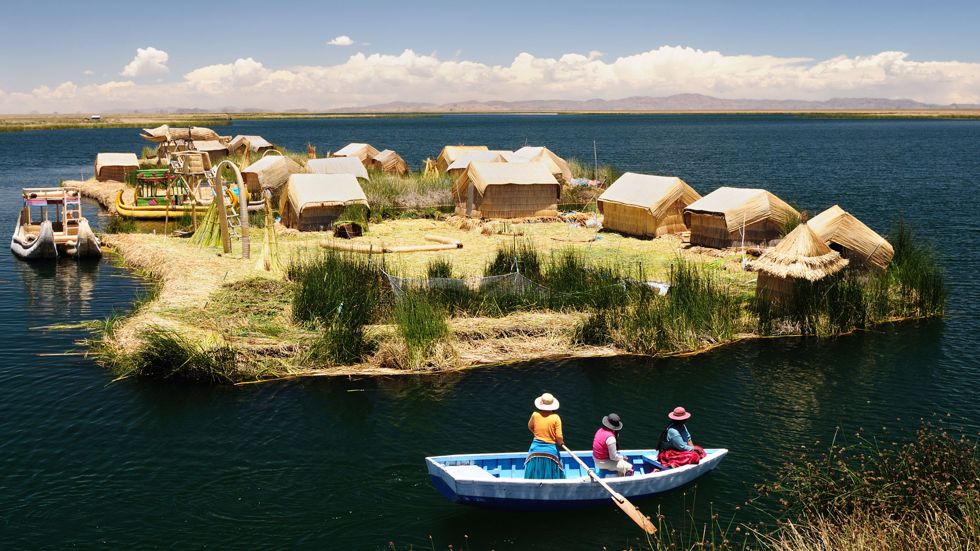 The floating islands on the Titicaca lake