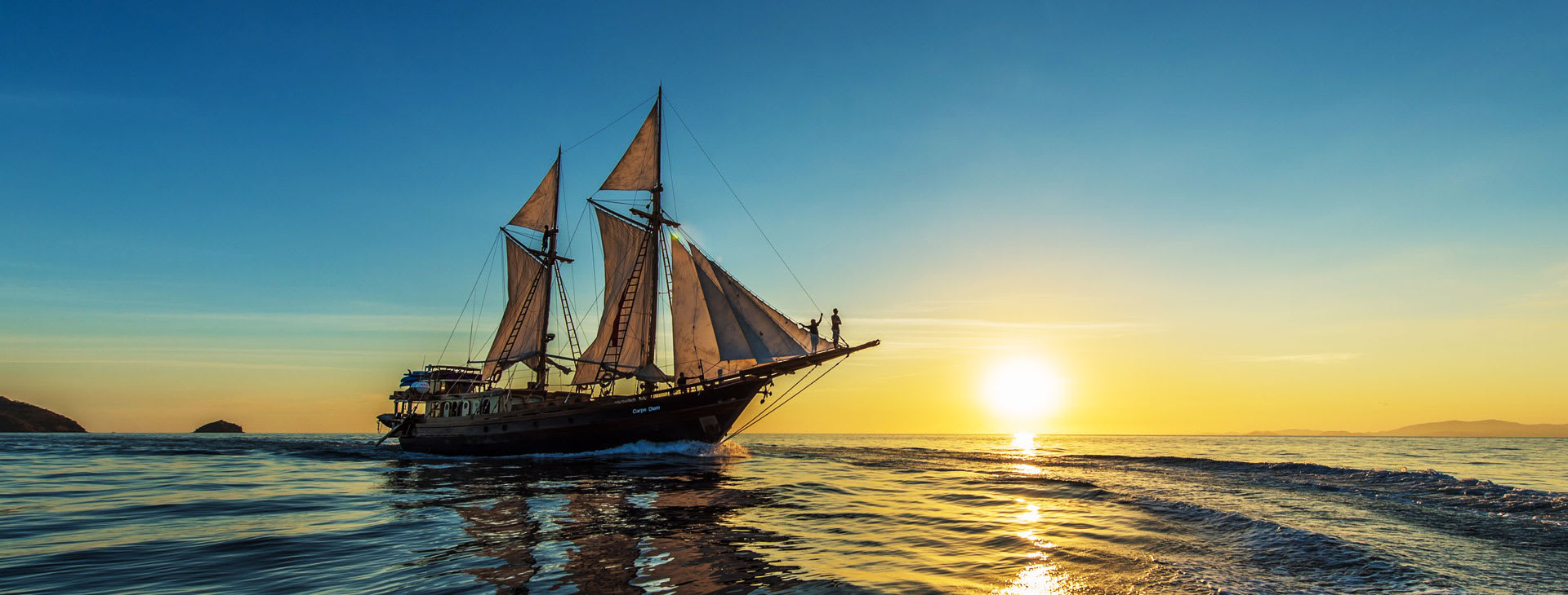 Sailing at sunset