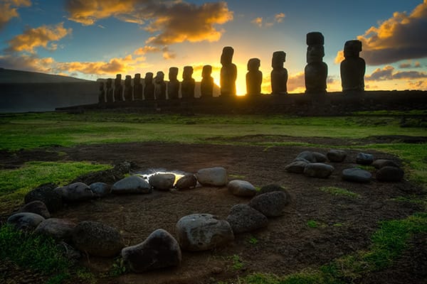 largest restored Ahu on Easter Island and features 15 moai