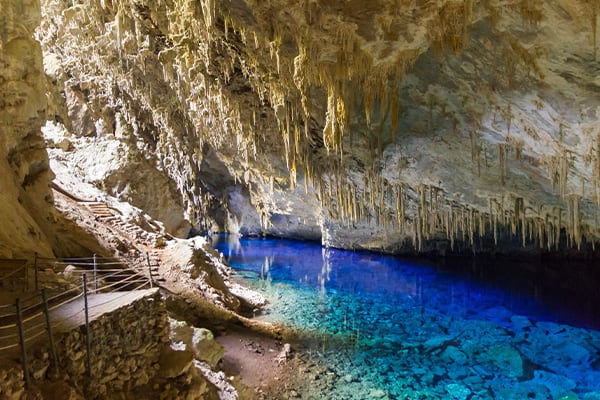 Cave with lake