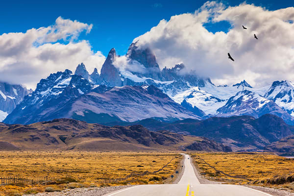 Driving towards Argentina Lakes District