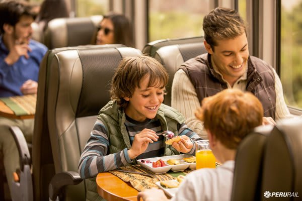 Family Riding in a Train