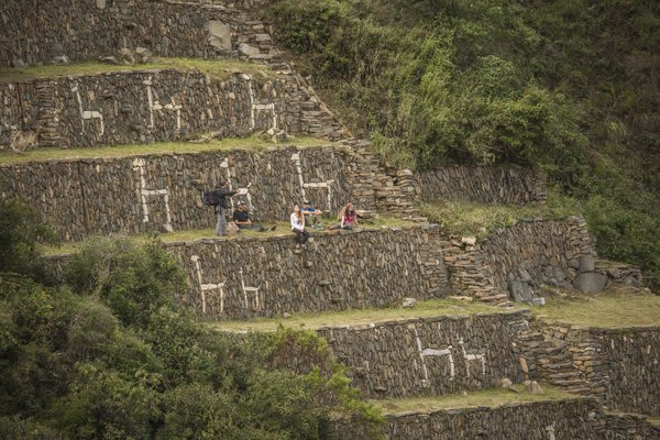 Ruins of Choquequirao with Llama stonework