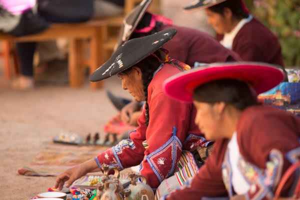 Andean Women Selling Handicrafts