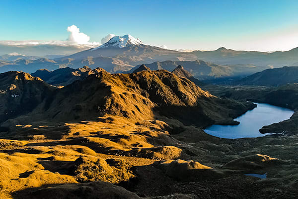 Papallacta high altitude lake near Quito