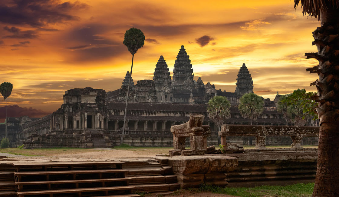 Angkor Wat in the sunset light