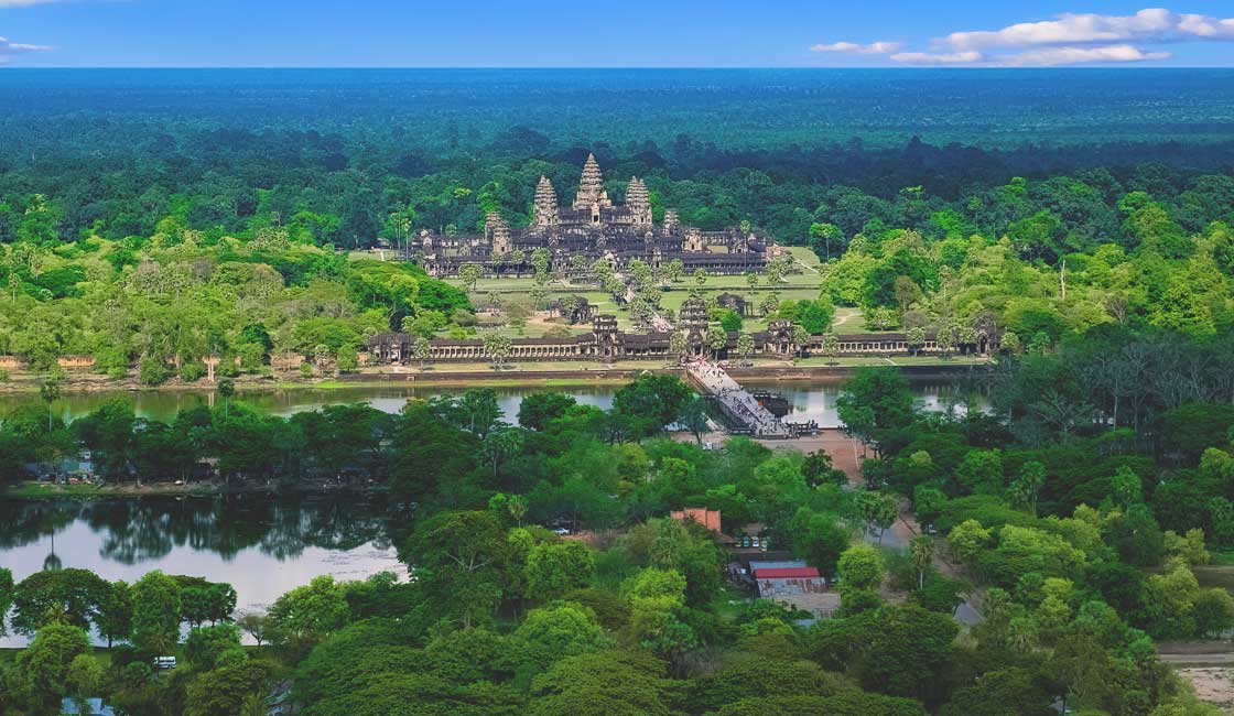 Aerial view of Angkor Wat