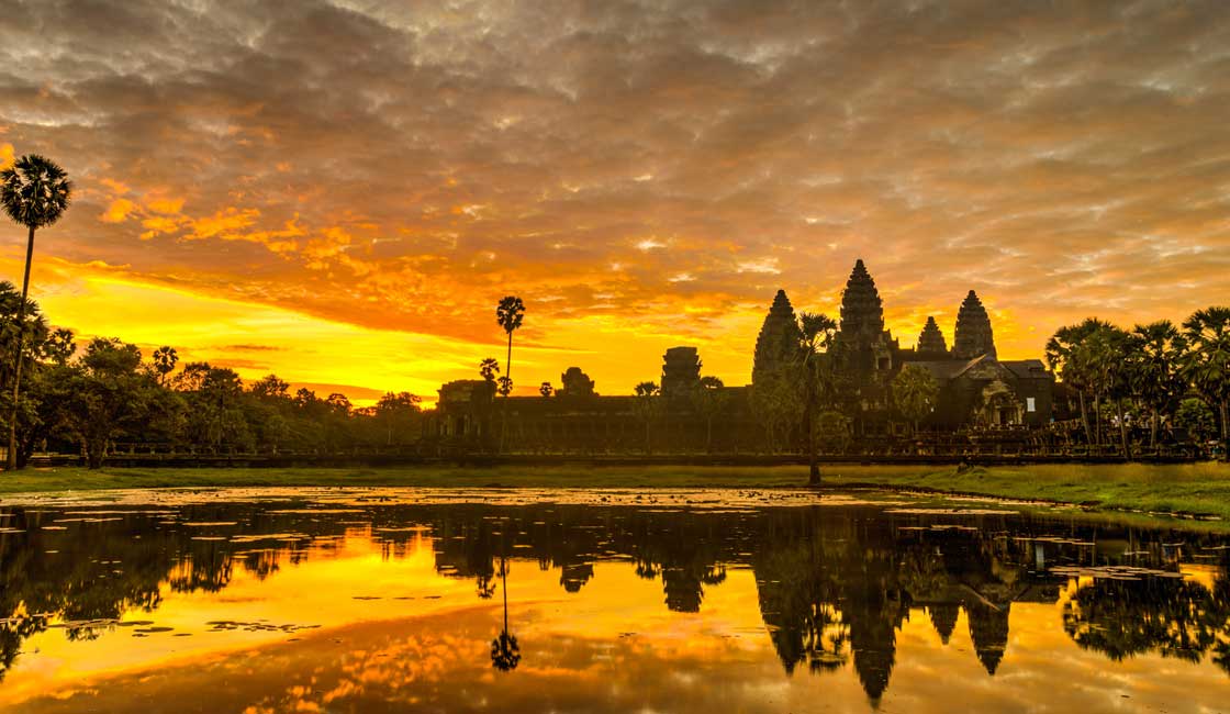 Beautiful sunset over Angkor Wat