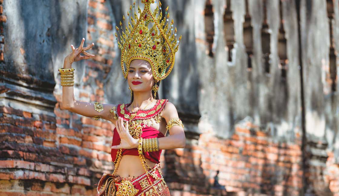 Beautiful girl dressed as Apsara