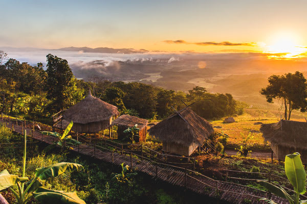 Hills in Chiang Rai at sunset