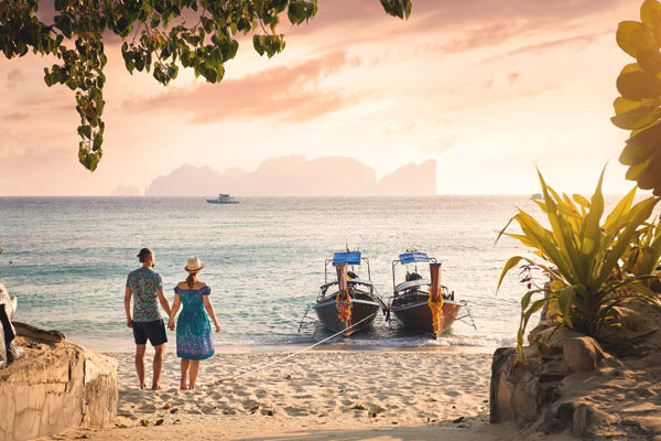 A couple on a beach in Phuket